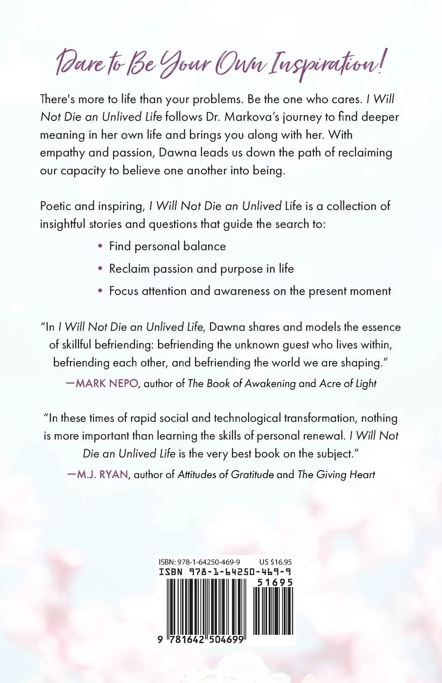 Rückseite: 9781642504699 | I Will Not Die an Unlived Life | Dawna Markova | Taschenbuch | 2021