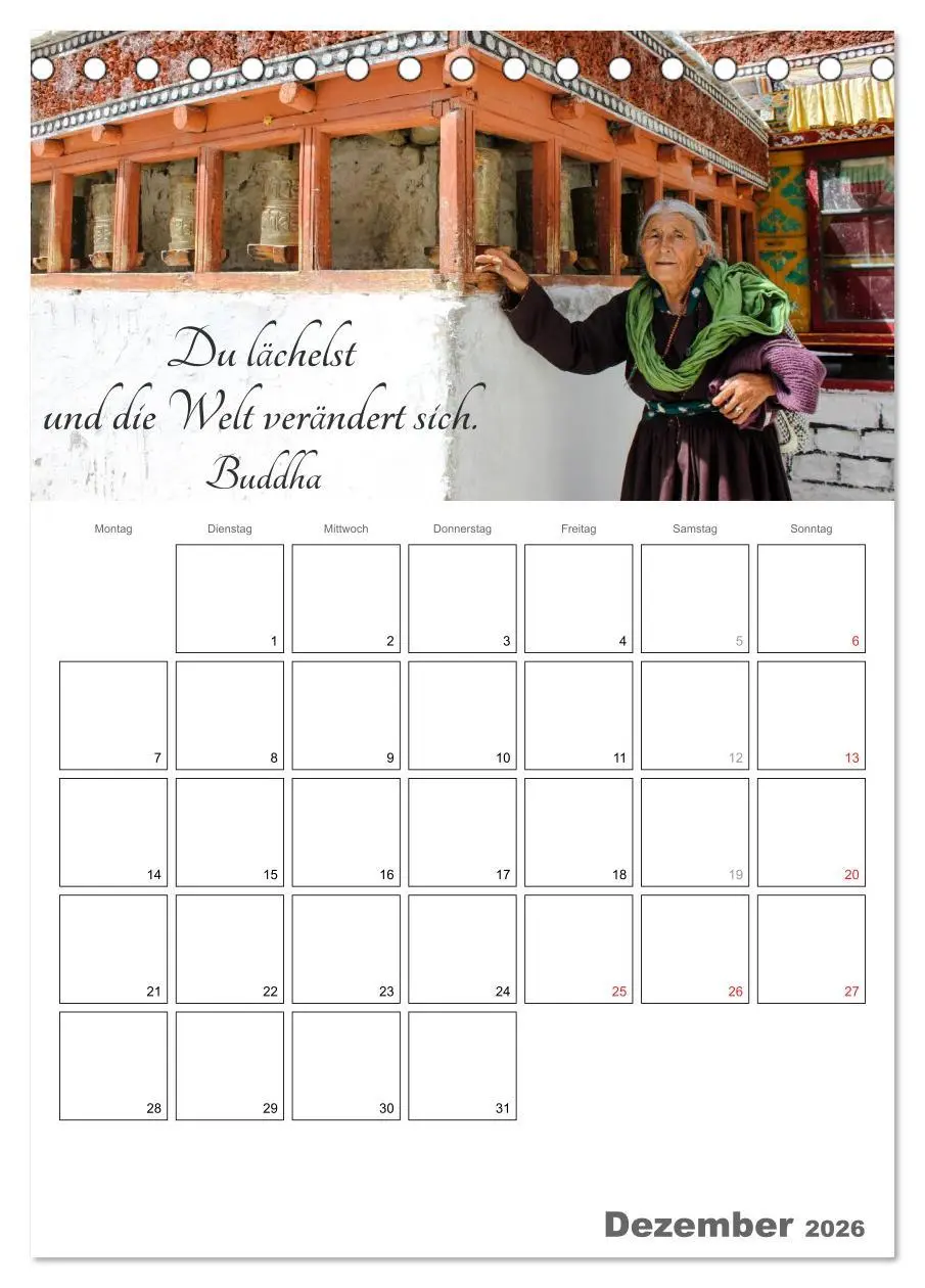 Bild: 9783516434699 | Harmonie und Freude Buddhistische Weisheiten 2026 (Tischkalender...
