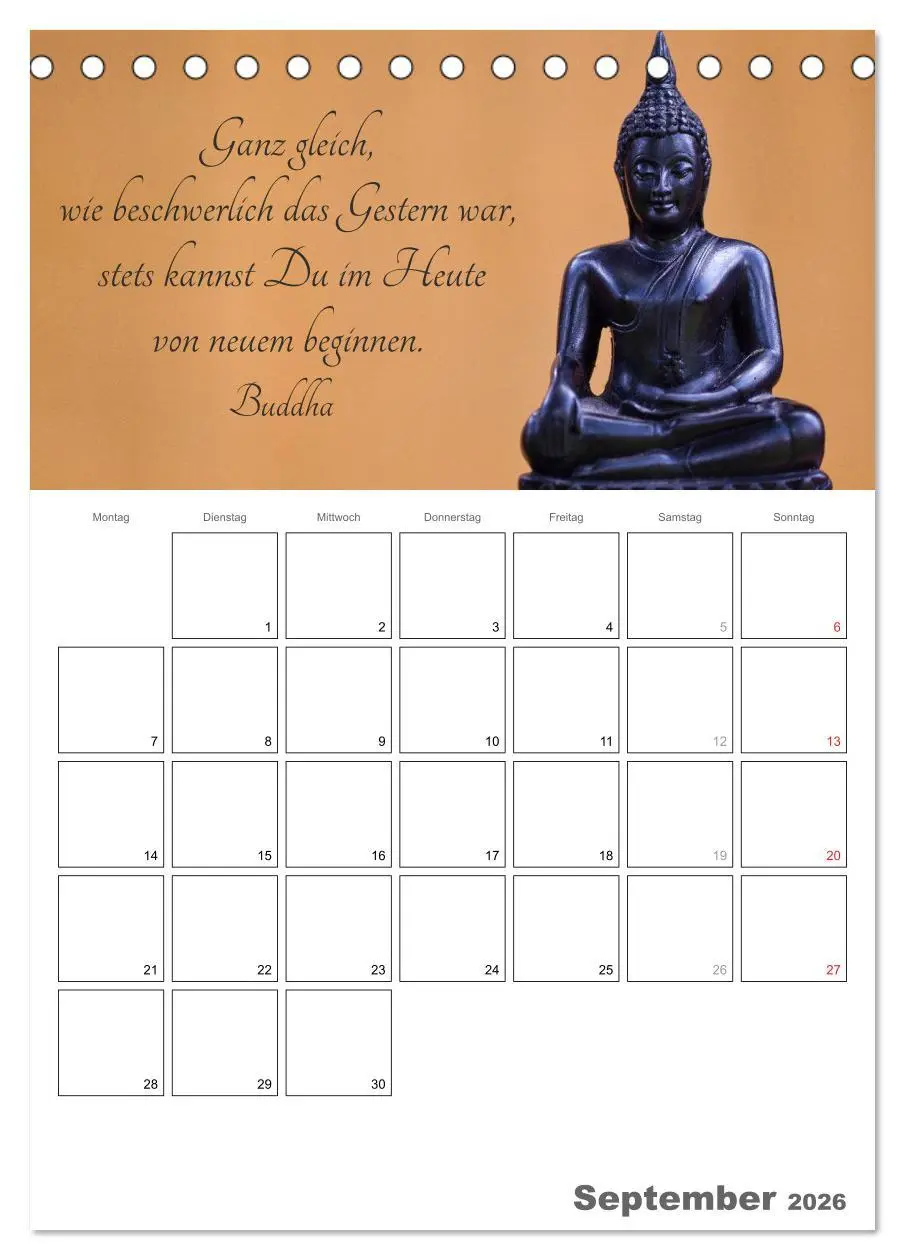 Bild: 9783516434699 | Harmonie und Freude Buddhistische Weisheiten 2026 (Tischkalender...