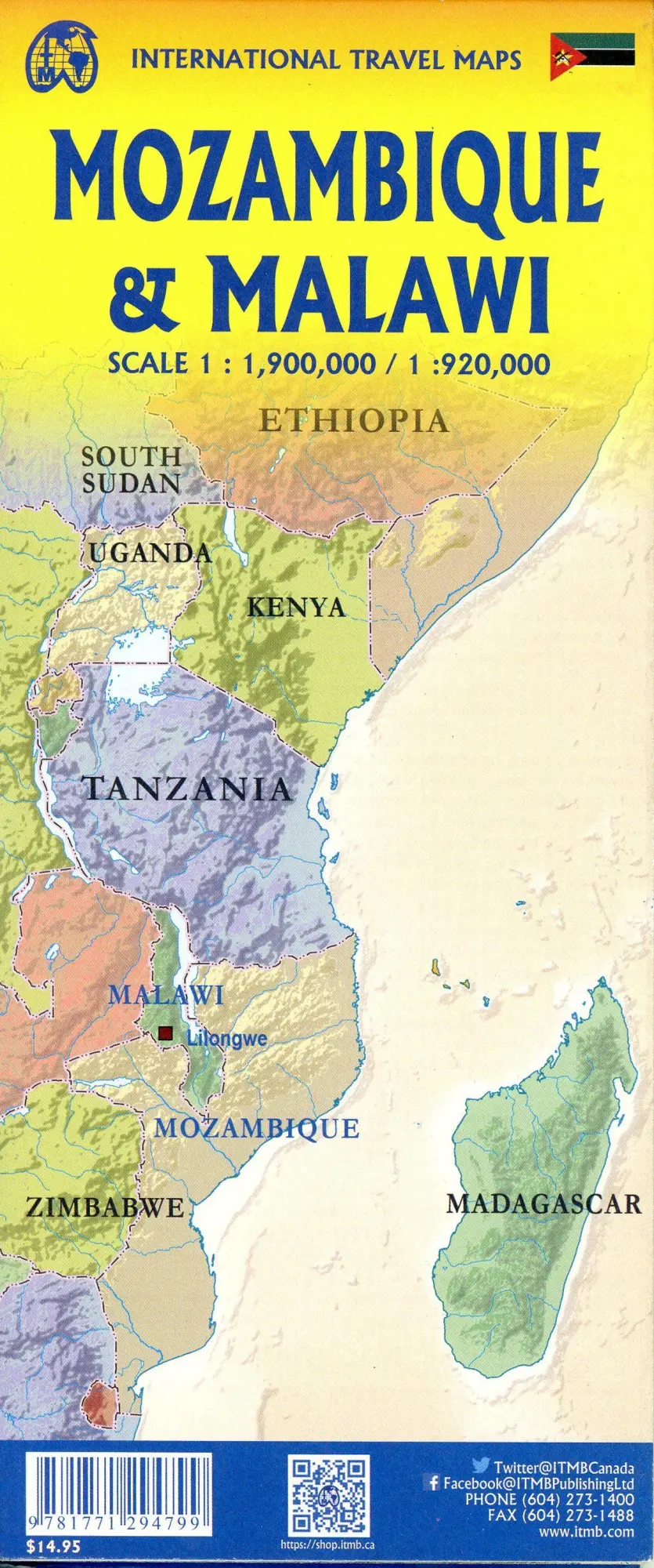 Bild: 9781771294799 | Malawi/Mozambique 1:920000 | ITM Travel Reference Map 1:920000 | 2023