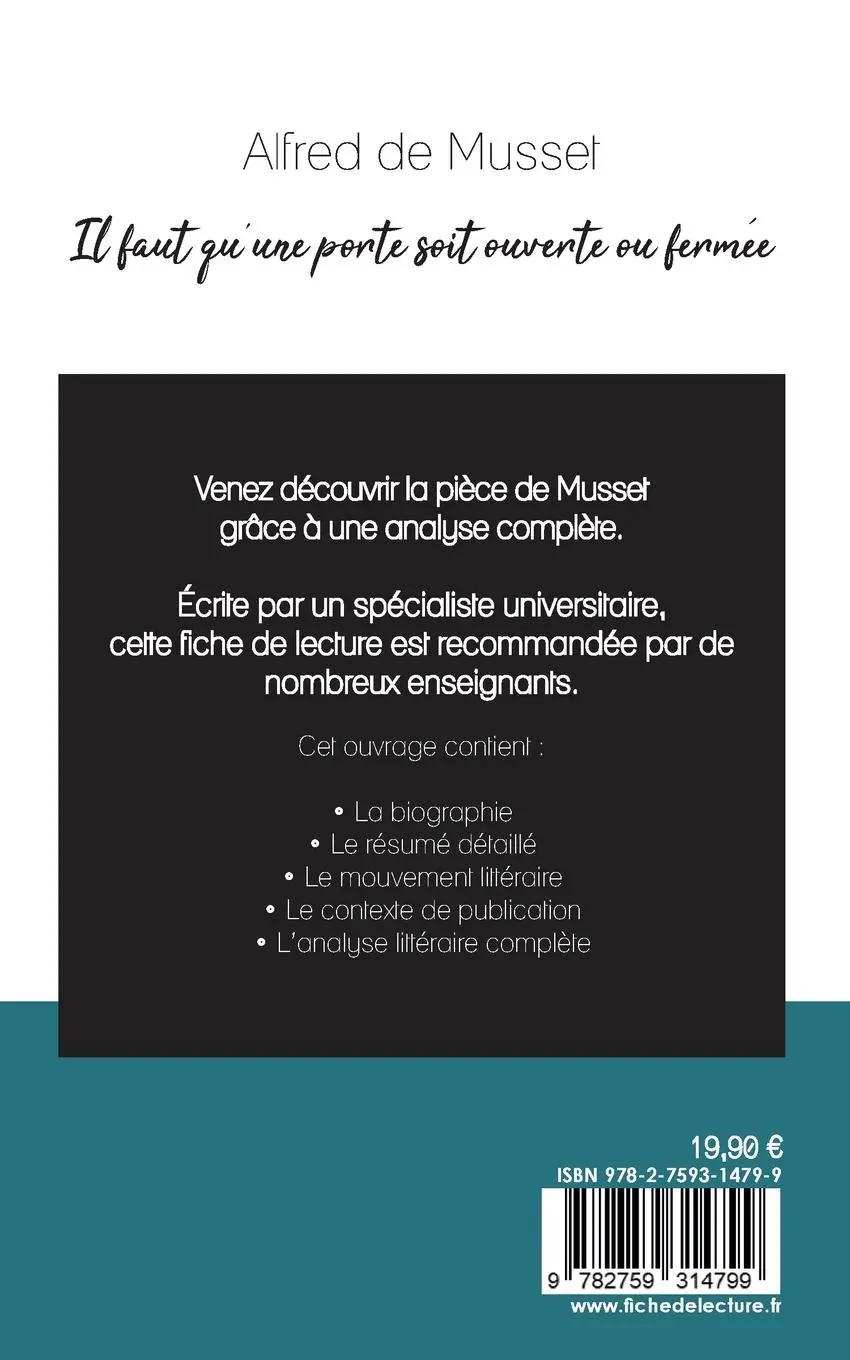 Rückseite: 9782759314799 | Il faut qu'une porte soit ouverte ou fermée de Alfred de Musset...