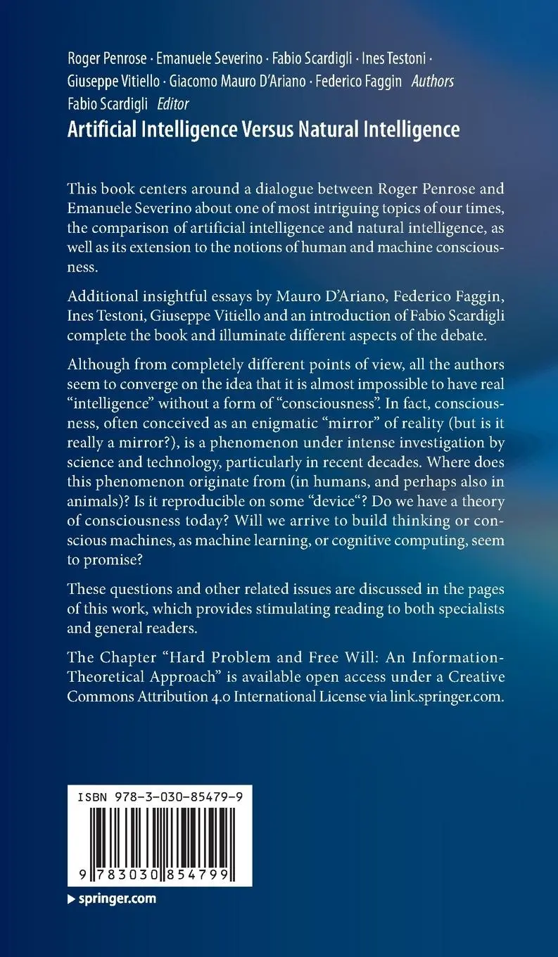 Rückseite: 9783030854799 | Artificial Intelligence Versus Natural Intelligence | Penrose (u. a.)
