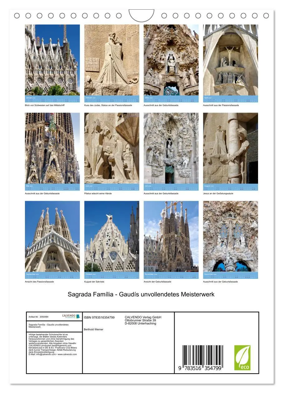 Bild: 9783516354799 | Sagrada Família - Gaudís unvollendetes Meisterwerk (Wandkalender...