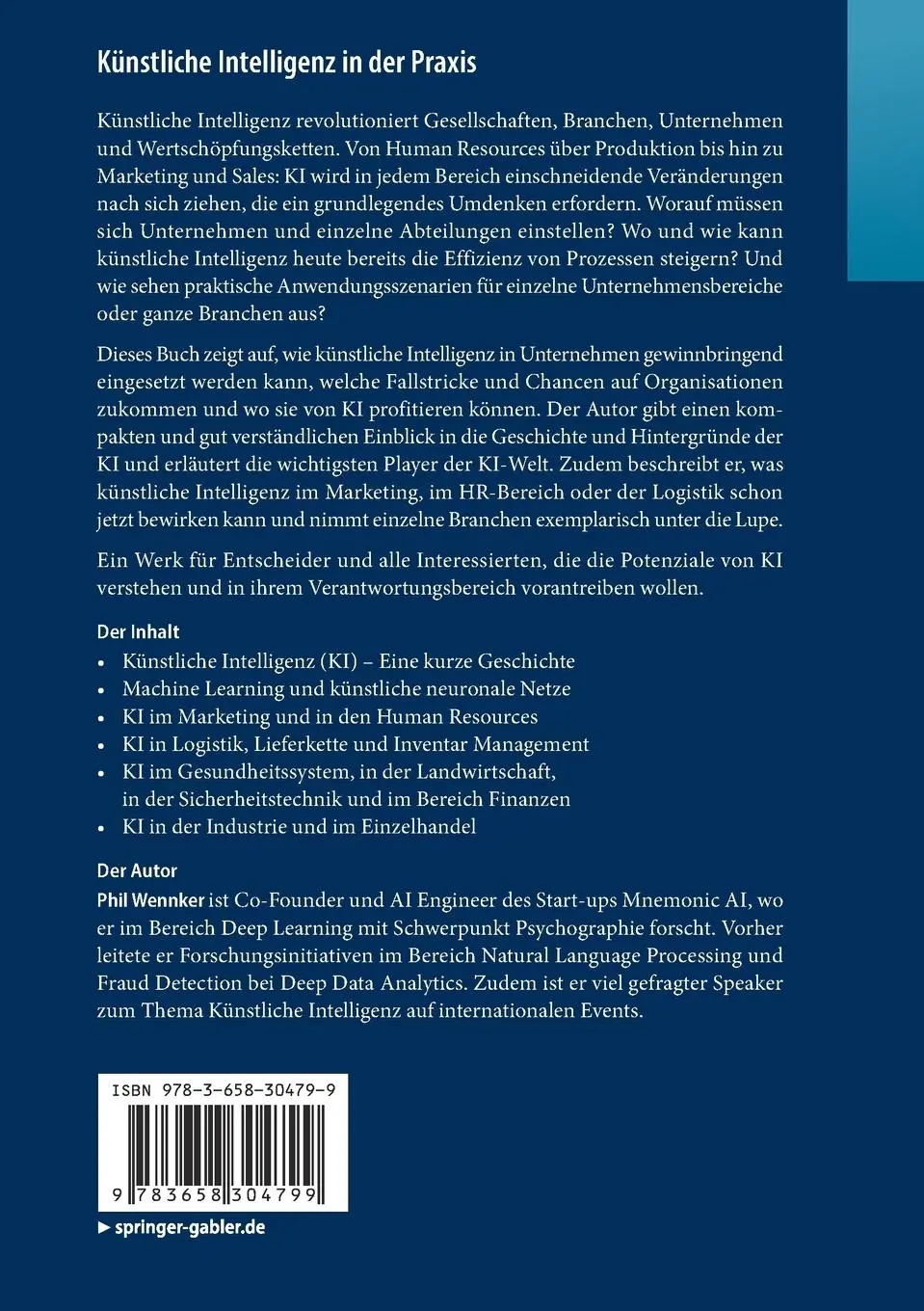 Rückseite: 9783658304799 | Künstliche Intelligenz in der Praxis | Phil Wennker | Taschenbuch | x
