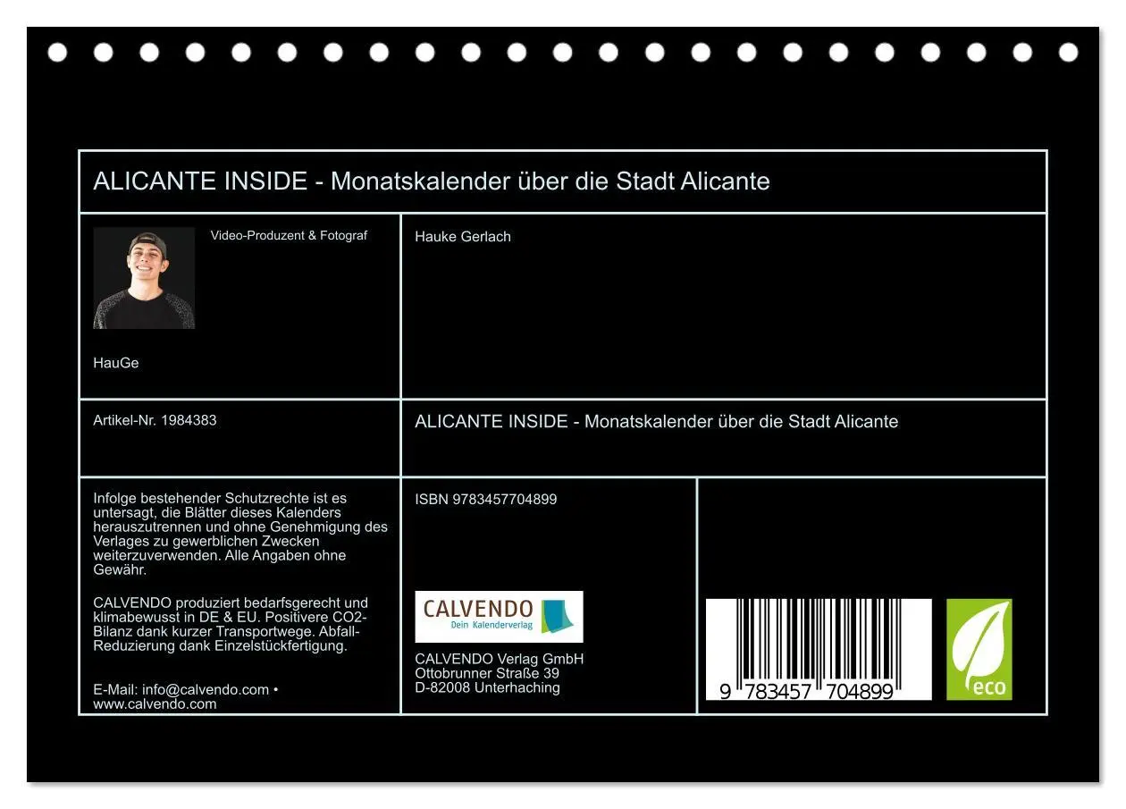 Bild: 9783457704899 | ALICANTE INSIDE - Monatskalender über die Stadt Alicante...