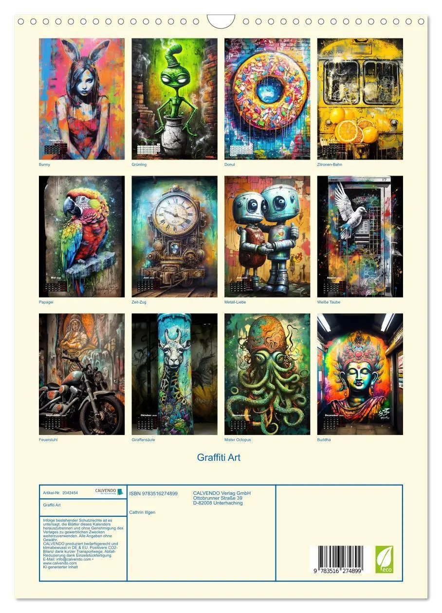 Bild: 9783516274899 | Graffiti Art (Wandkalender 2026 DIN A3 hoch), CALVENDO Monatskalender
