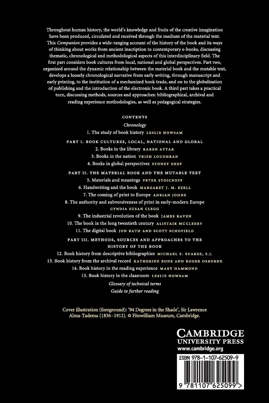 Rückseite: 9781107625099 | The Cambridge Companion to the History of the Book | Leslie Howsam