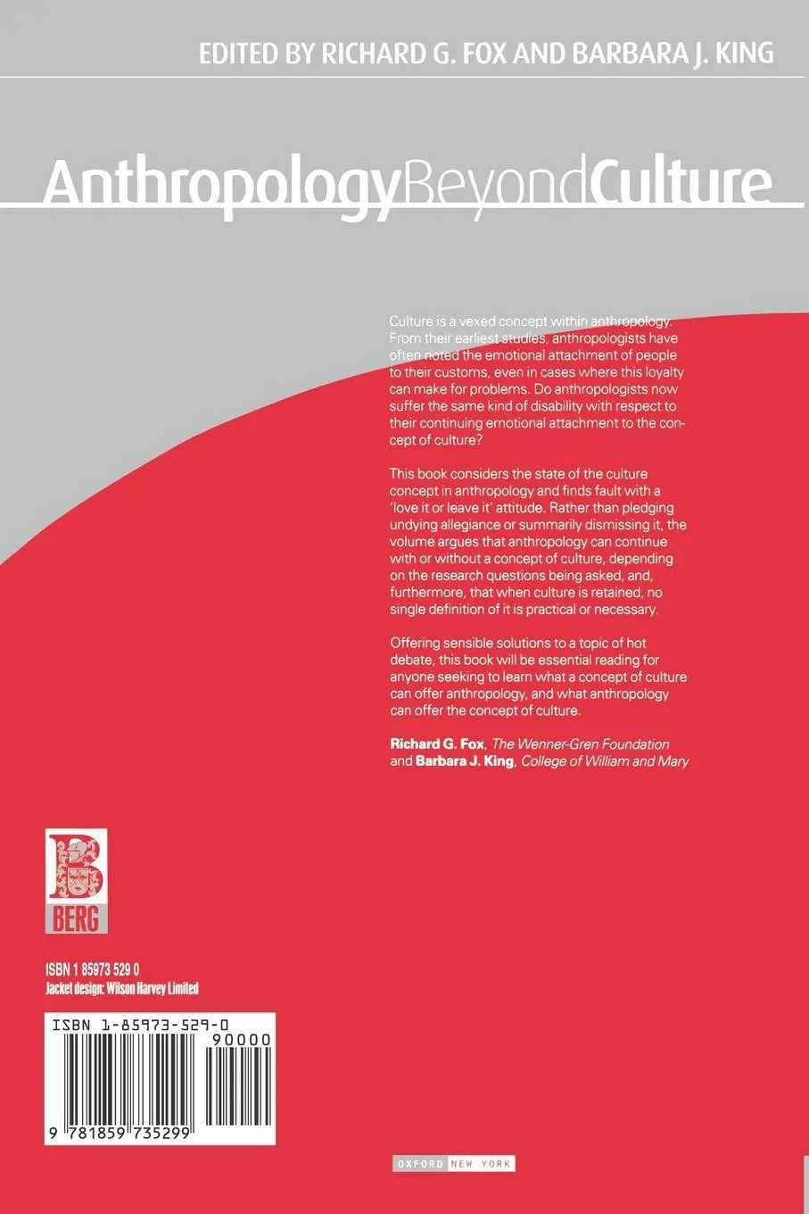 Rückseite: 9781859735299 | Anthropology Beyond Culture | Richard G. Fox (u. a.) | Taschenbuch