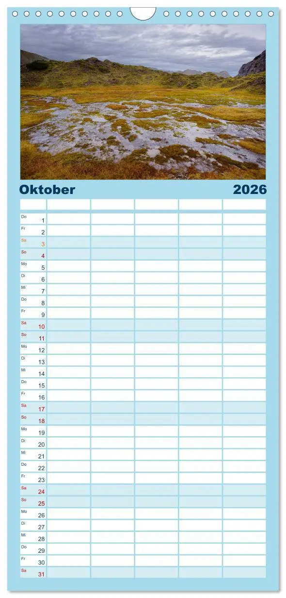 Bild: 9783516515299 | Familienplaner 2026 - Traumhafte Bergwelt Kalender mit 5 Spalten...