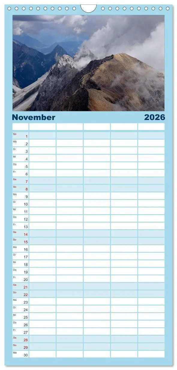 Bild: 9783516515299 | Familienplaner 2026 - Traumhafte Bergwelt Kalender mit 5 Spalten...