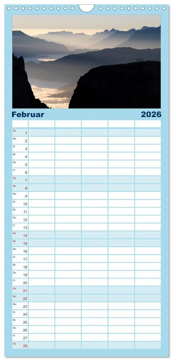 Bild: 9783516515299 | Familienplaner 2026 - Traumhafte Bergwelt Kalender mit 5 Spalten...