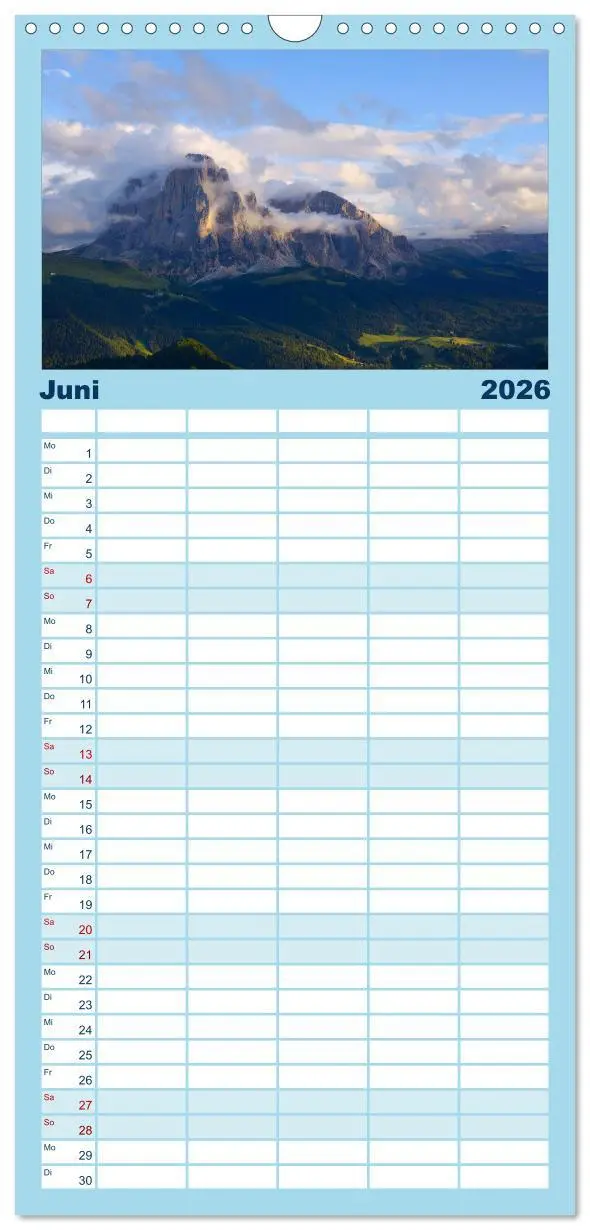 Bild: 9783516515299 | Familienplaner 2026 - Traumhafte Bergwelt Kalender mit 5 Spalten...