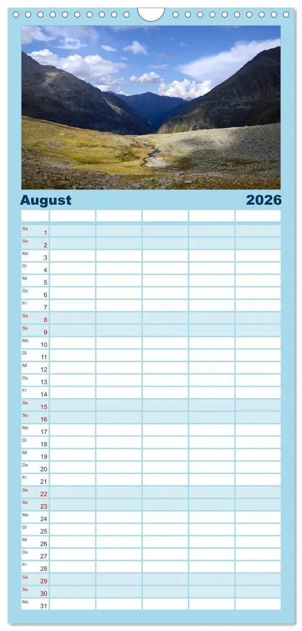 Bild: 9783516515299 | Familienplaner 2026 - Traumhafte Bergwelt Kalender mit 5 Spalten...