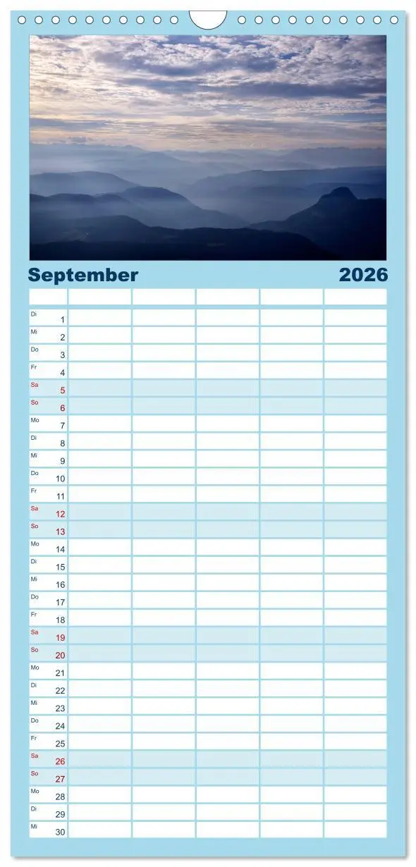 Bild: 9783516515299 | Familienplaner 2026 - Traumhafte Bergwelt Kalender mit 5 Spalten...