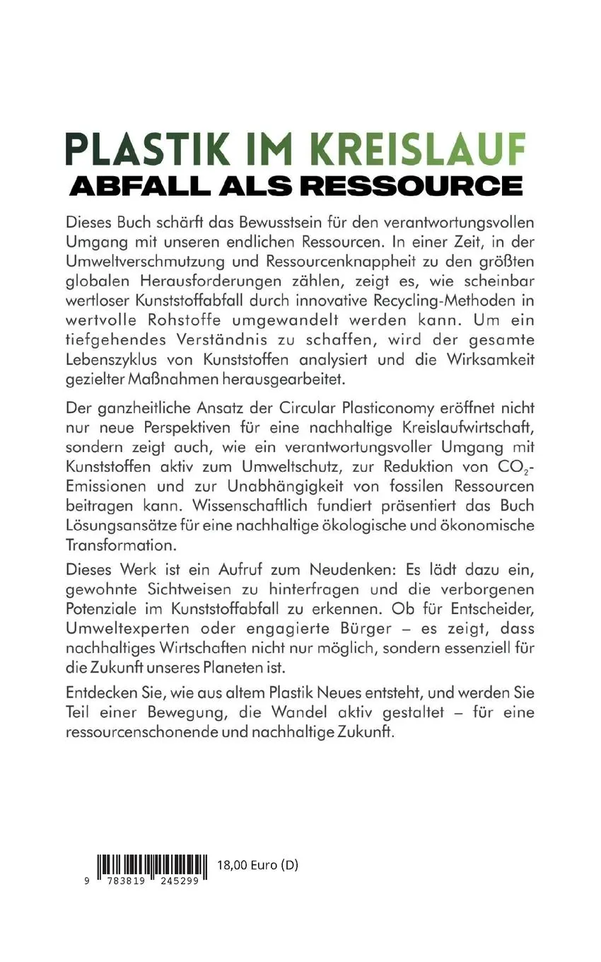 Rückseite: 9783819245299 | Plastik im Kreislauf - Abfall als Ressource | Stephan Enthaler | Buch