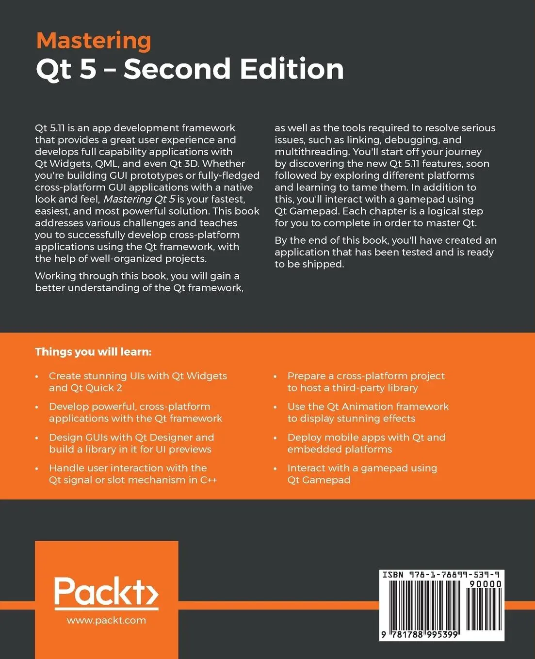Rückseite: 9781788995399 | Mastering Qt 5 - Second Edition | Guillaume Lazar | Taschenbuch | 2018