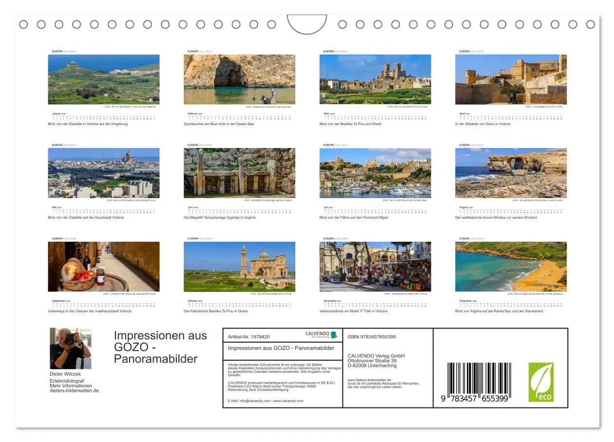 Bild: 9783457655399 | Impressionen aus GOZO - Panoramabilder (Wandkalender 2026 DIN A4...