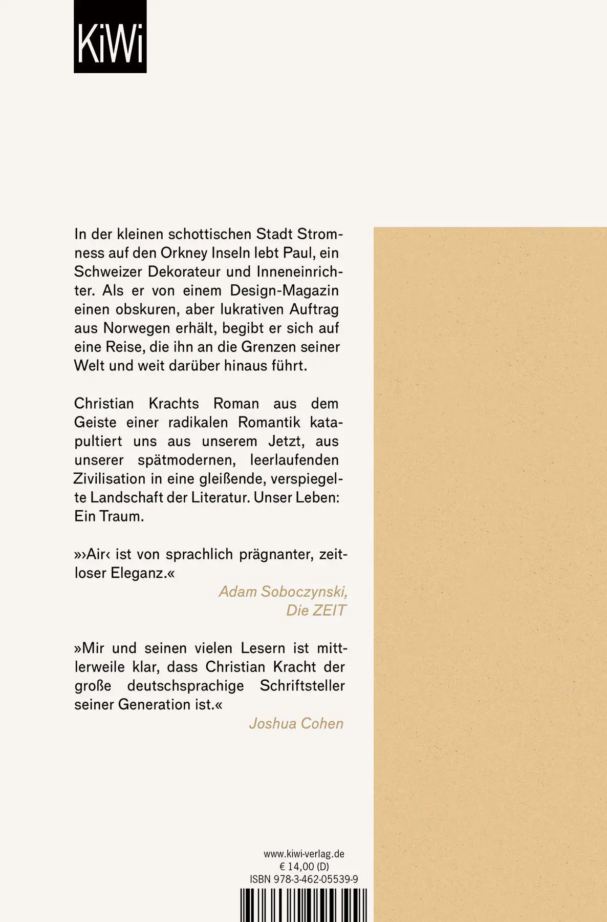 Rückseite: 9783462055399 | Air | Roman | Christian Kracht | Taschenbuch | 240 S. | Deutsch | 2026