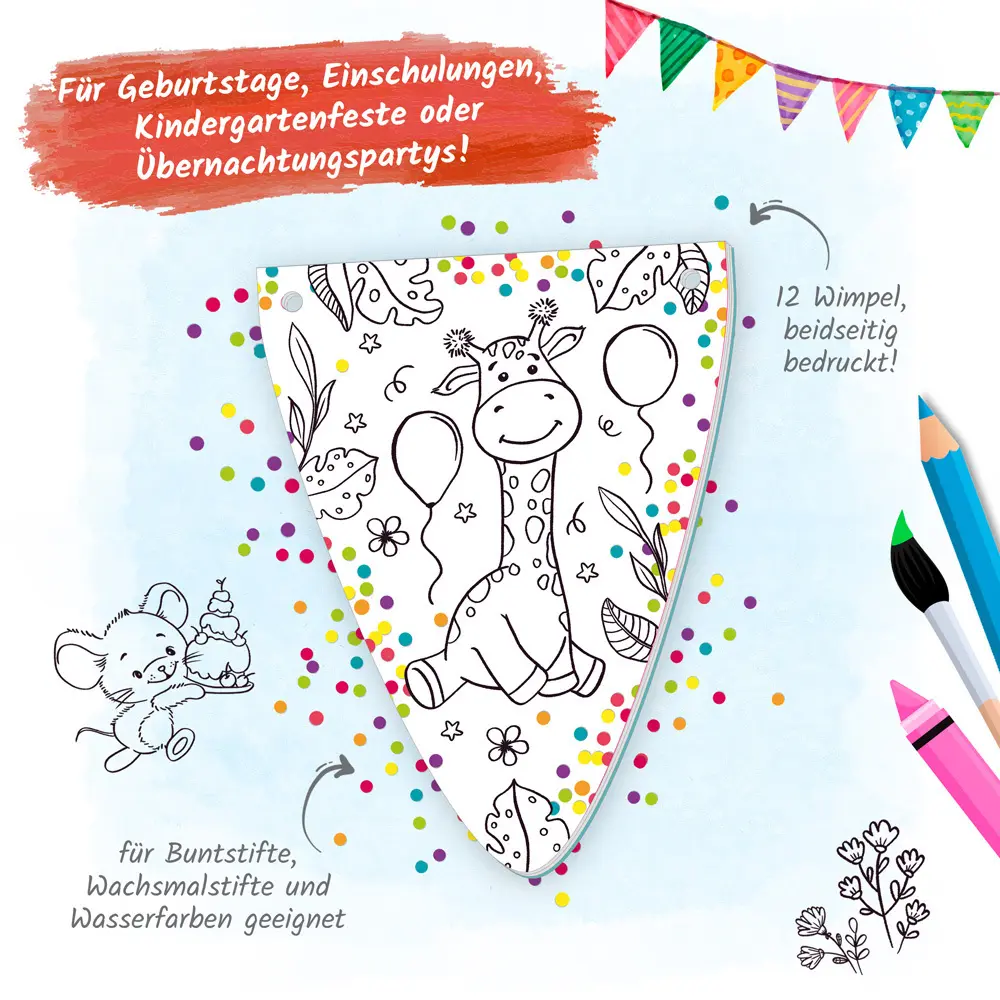 Bild: 9783965525399 | Trötsch Ausmalblock Meine tolle Ausmal-Partygirlande | Co.KG | Buch