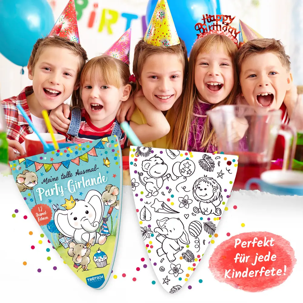 Bild: 9783965525399 | Trötsch Ausmalblock Meine tolle Ausmal-Partygirlande | Co.KG | Buch