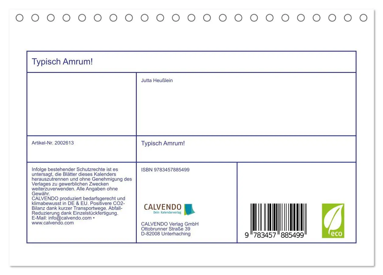 Bild: 9783457885499 | Typisch Amrum! (Tischkalender 2026 DIN A5 quer), CALVENDO...