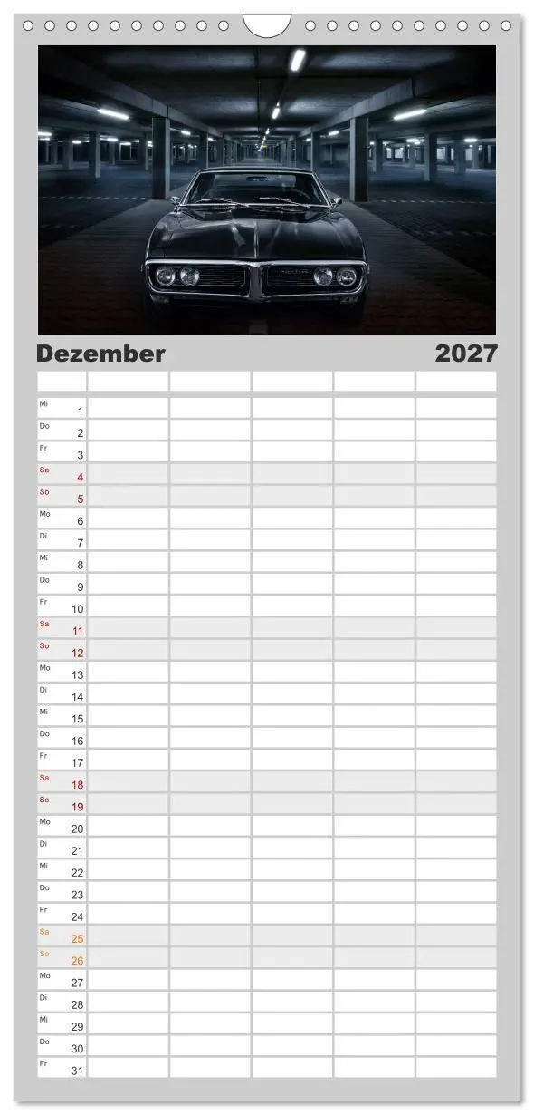 Bild: 9783594335499 | Familienplaner 2027 - American Classic Cars mit 5 Spalten...