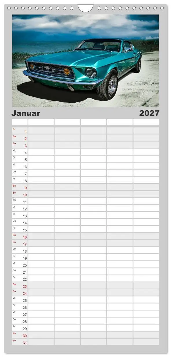 Bild: 9783594335499 | Familienplaner 2027 - American Classic Cars mit 5 Spalten...