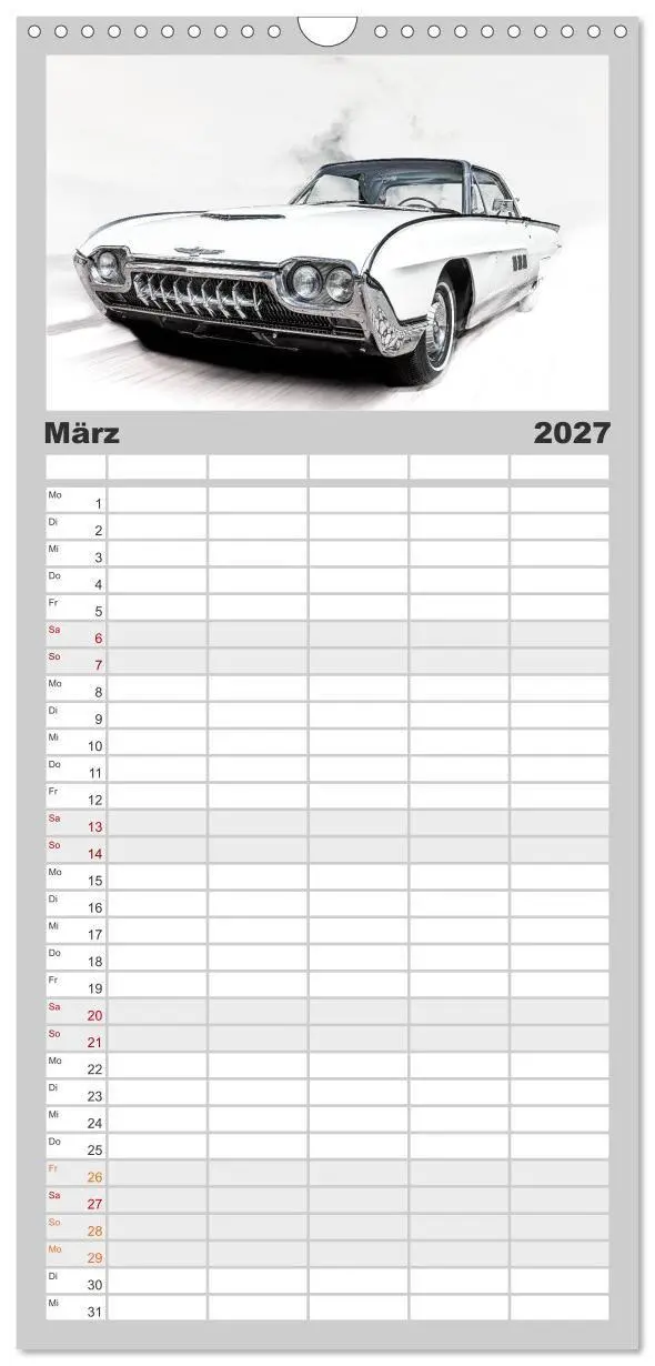 Bild: 9783594335499 | Familienplaner 2027 - American Classic Cars mit 5 Spalten...