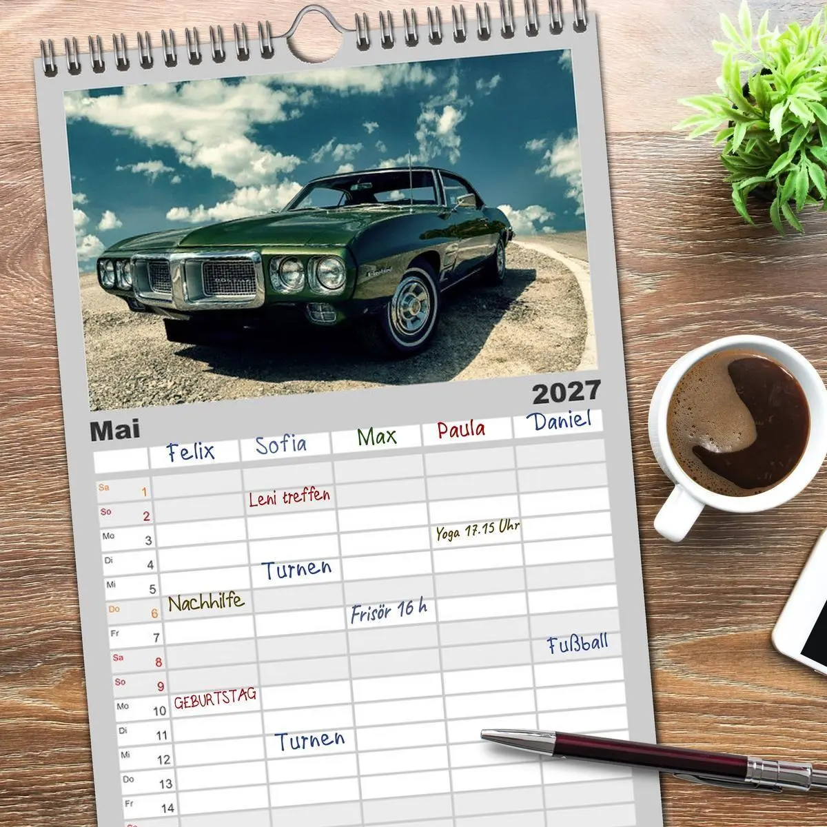 Bild: 9783594335499 | Familienplaner 2027 - American Classic Cars mit 5 Spalten...