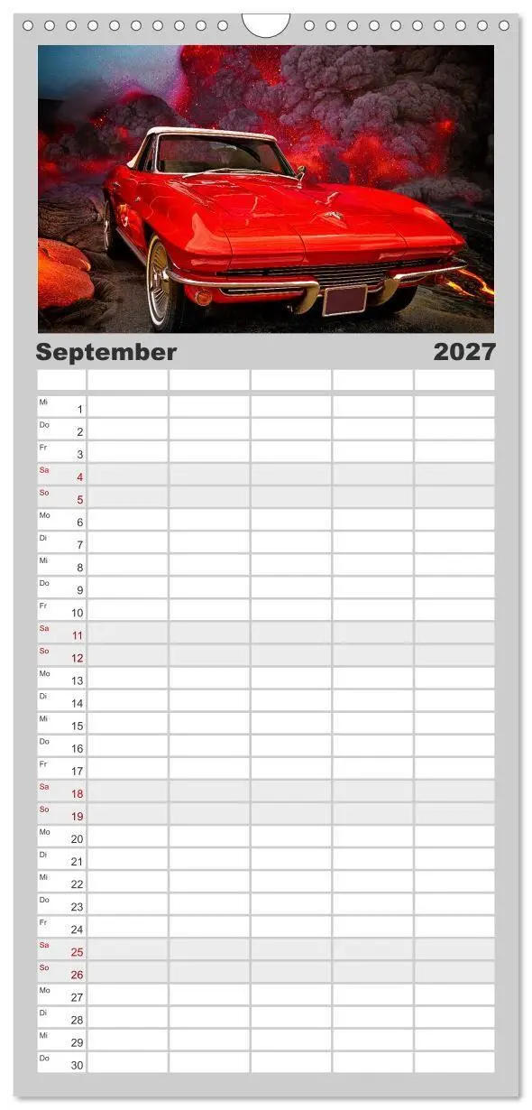 Bild: 9783594335499 | Familienplaner 2027 - American Classic Cars mit 5 Spalten...