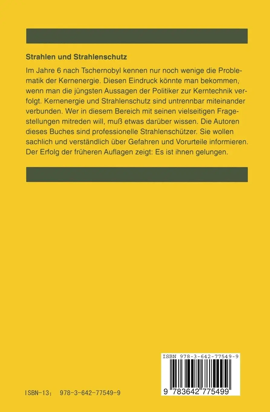 Rückseite: 9783642775499 | Strahlen und Strahlenschutz | Winfried Koelzer (u. a.) | Taschenbuch