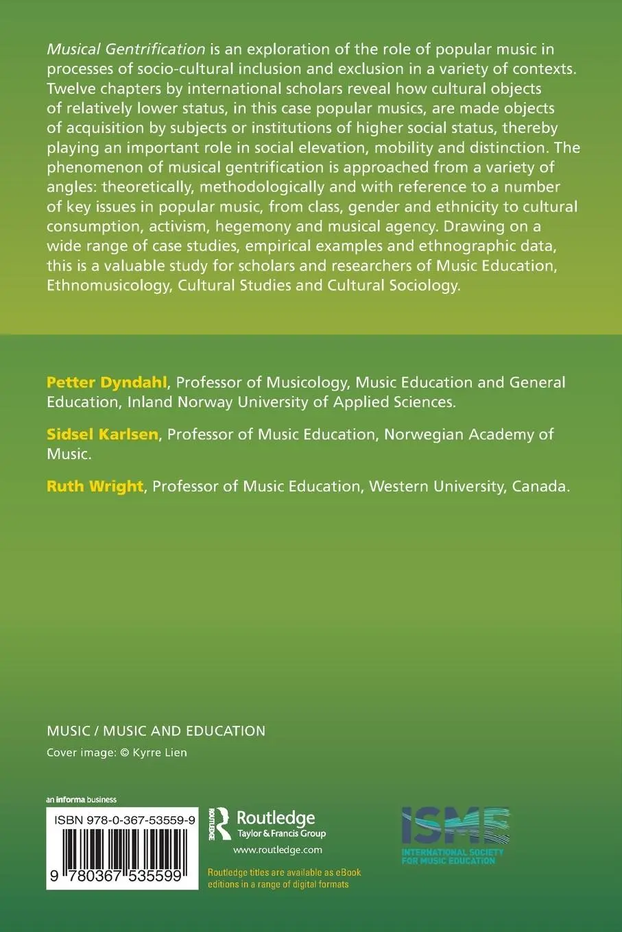 Rückseite: 9780367535599 | Musical Gentrification | Petter Dyndahl (u. a.) | Taschenbuch | 2022