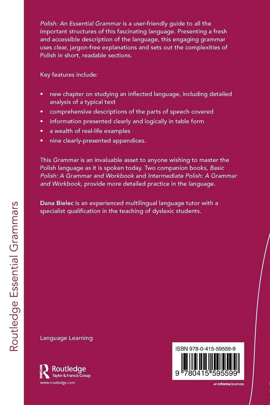 Rückseite: 9780415595599 | Polish | An Essential Grammar | Dana Bielec | Taschenbuch | Englisch