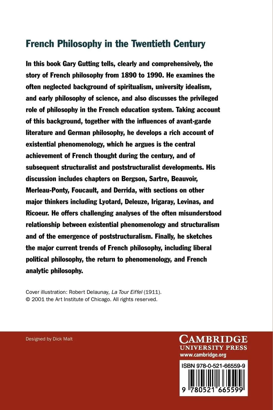 Rückseite: 9780521665599 | French Philosophy in the Twentieth Century | Gary Gutting | Buch