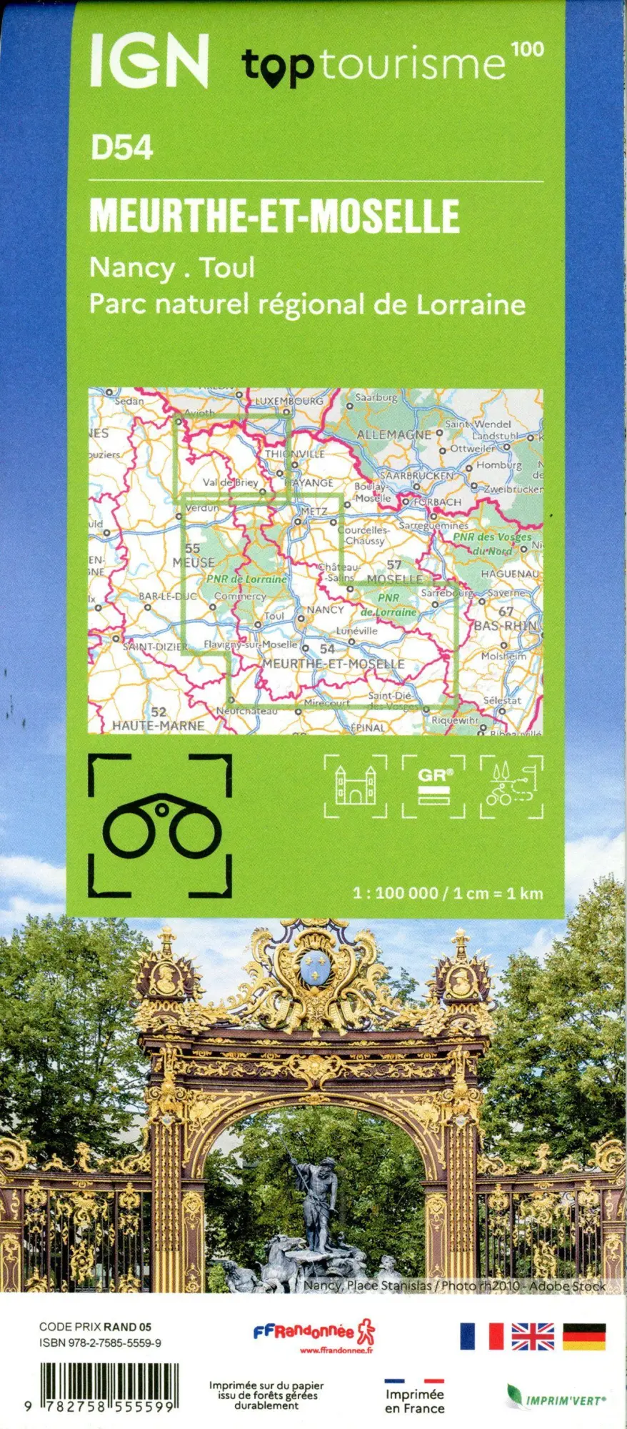 Bild: 9782758555599 | 54 Meurthe Moselle | 1:100000 | (Land-)Karte | Französisch | 2024