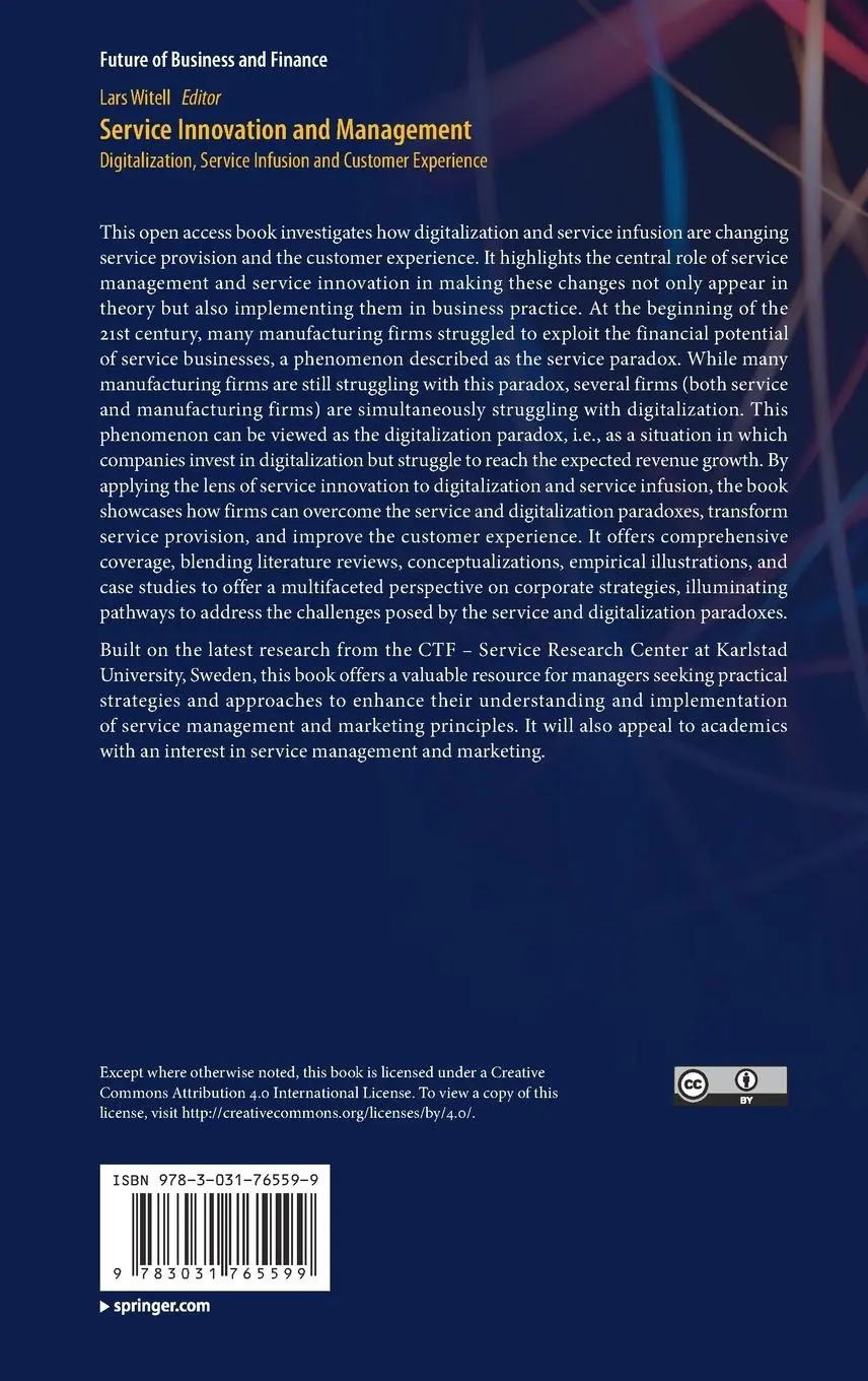Rückseite: 9783031765599 | Service Innovation and Management | Lars Witell | Buch | xii | 2025