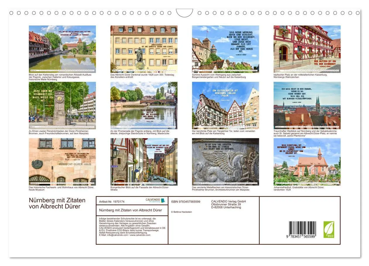 Bild: 9783457565599 | Nürnberg mit Zitaten von Albrecht Dürer (Wandkalender 2026 DIN A3...