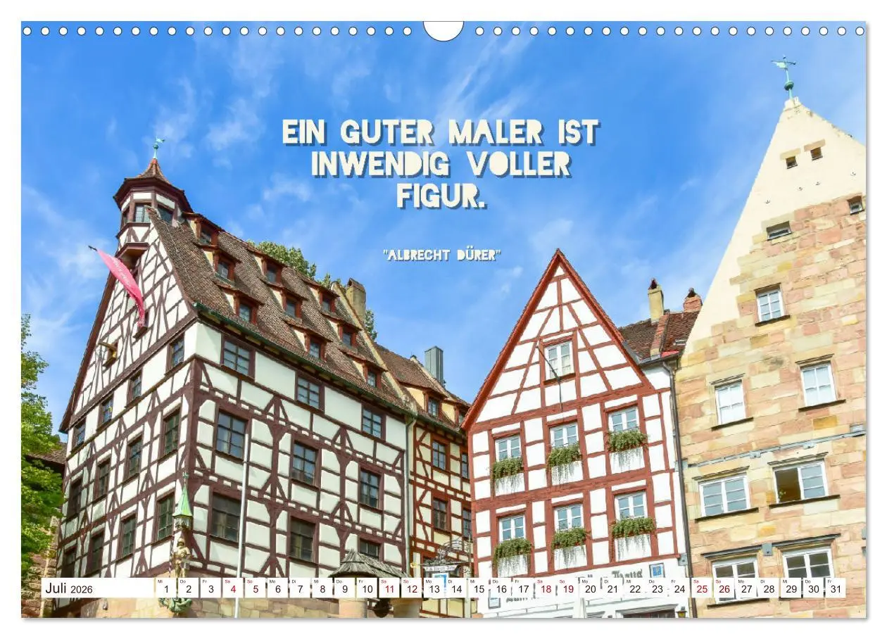 Bild: 9783457565599 | Nürnberg mit Zitaten von Albrecht Dürer (Wandkalender 2026 DIN A3...