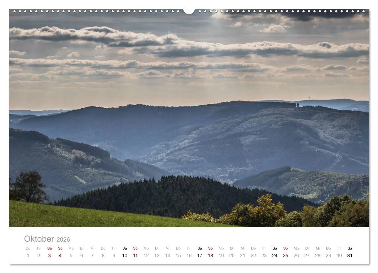 Bild: 9783457875599 | Sauerländer Berge (Wandkalender 2026 DIN A2 quer), CALVENDO...