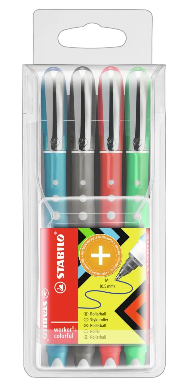 Cover: 4006381415699 | STABILO Tintenroller Tintenroller worker+ colorful - medium, 4er...
