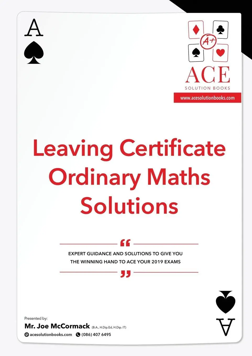 Cover: 9780244145699 | Leaving Certificate Ordinary Maths Solutions 2018/2019 | Joe McCormack