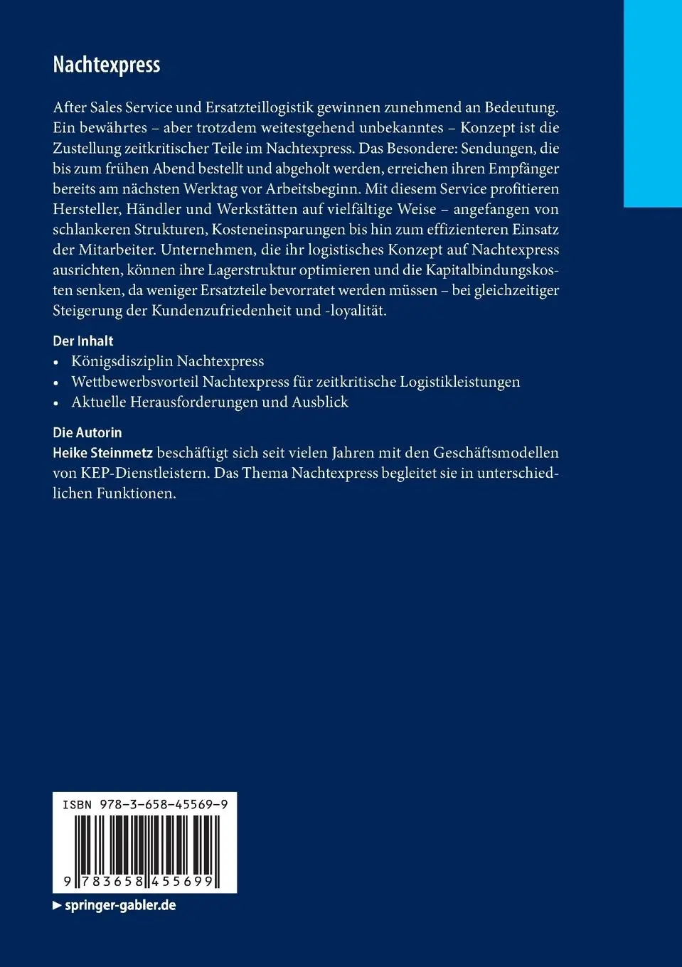 Rückseite: 9783658455699 | Nachtexpress | Heike Steinmetz | Taschenbuch | ix | Deutsch | 2024