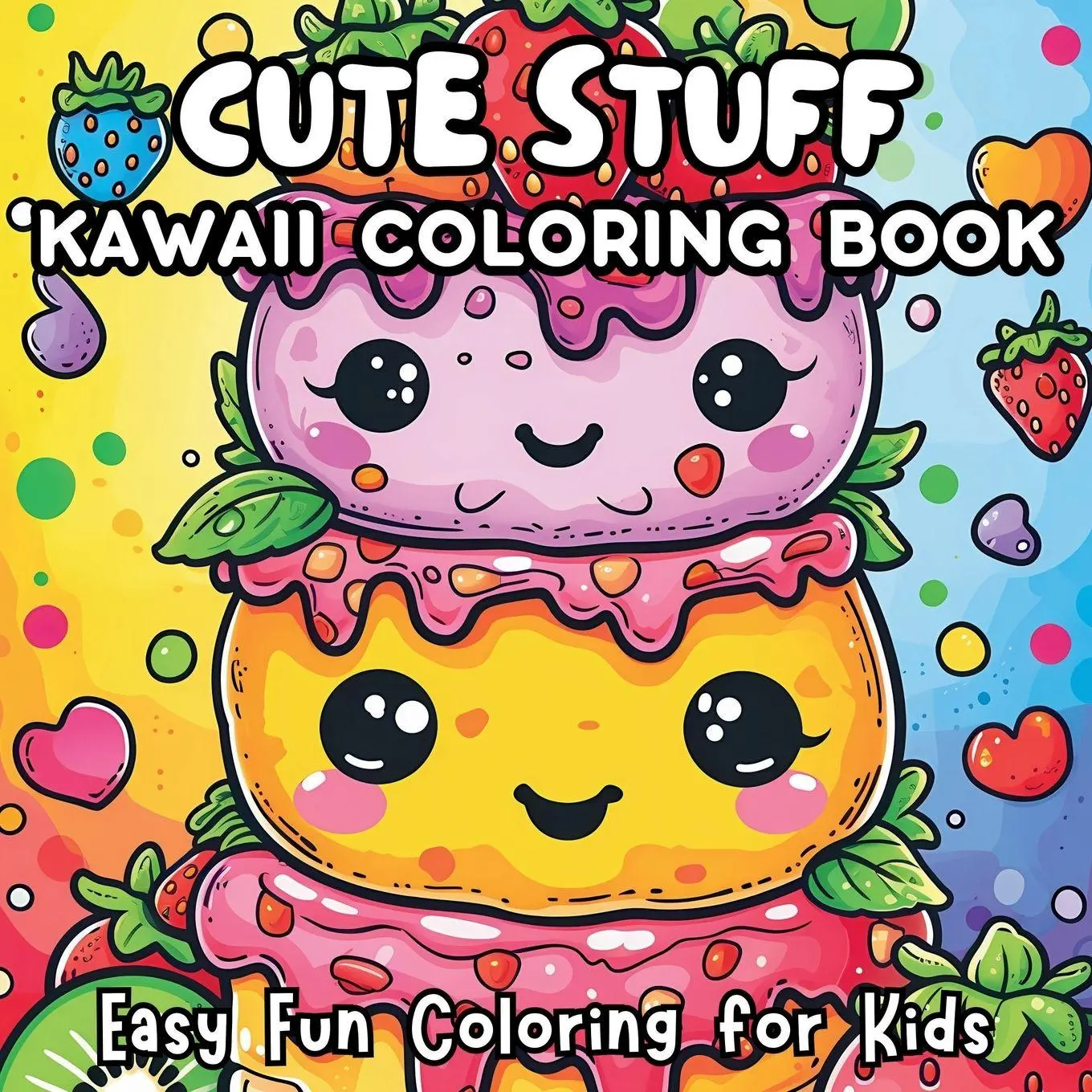 Cover: 9781738215799 | Cute Stuff Kawaii Coloring Book | Easy Fun Coloring for Kids | Tori