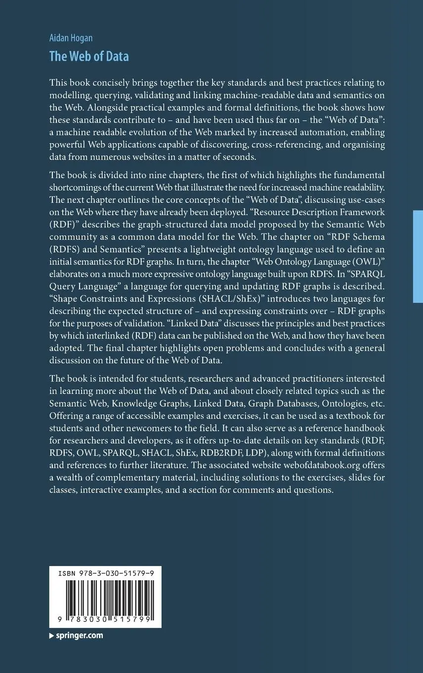 Rückseite: 9783030515799 | The Web of Data | Aidan Hogan | Buch | xvii | Englisch | 2020