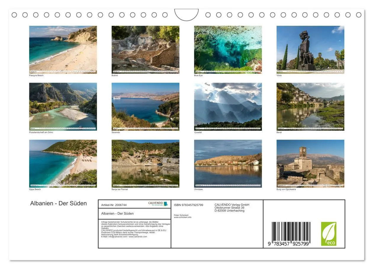 Bild: 9783457925799 | Albanien - Der Süden (Wandkalender 2026 DIN A4 quer), CALVENDO...