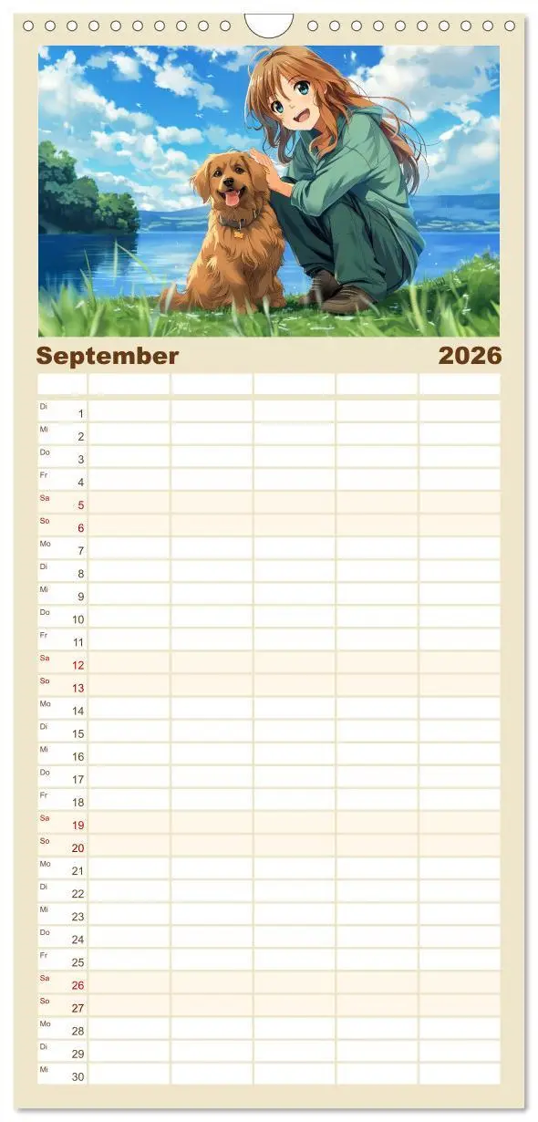 Bild: 9783516495799 | Familienplaner 2026 - Tierische Anime-Freunde - Fröhliche...