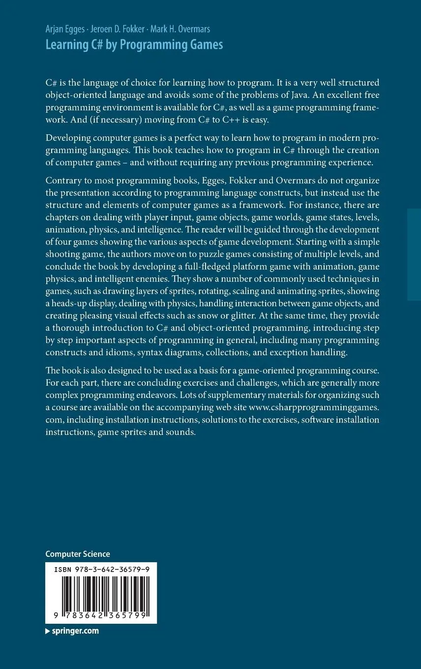 Rückseite: 9783642365799 | Learning C# by Programming Games | Arjan Egges (u. a.) | Buch | 2013