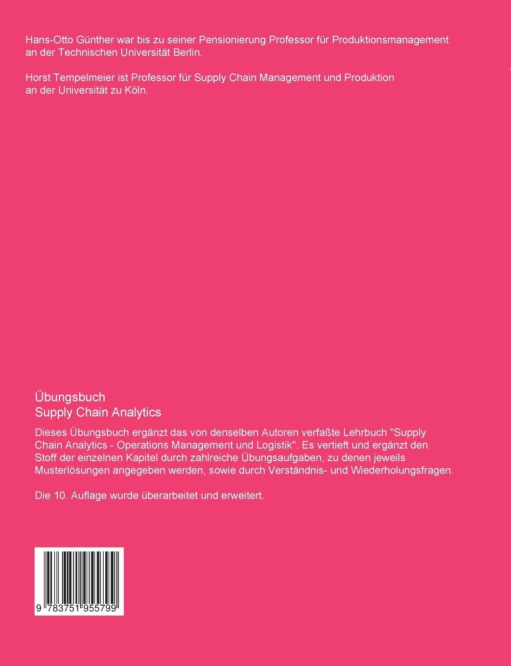 Rückseite: 9783751955799 | Übungsbuch Supply Chain Analytics | Operations Management und Logistik