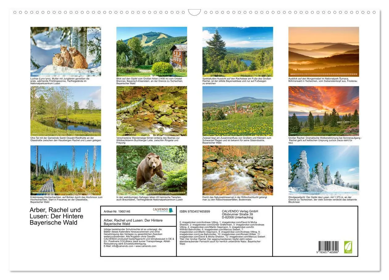 Bild: 9783457465899 | Arber, Rachel und Lusen: Der Hintere Bayerische Wald (Wandkalender...