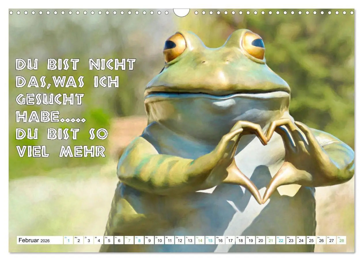Bild: 9783457535899 | Frosch quakt Sprüche (Wandkalender 2026 DIN A3 quer), CALVENDO...